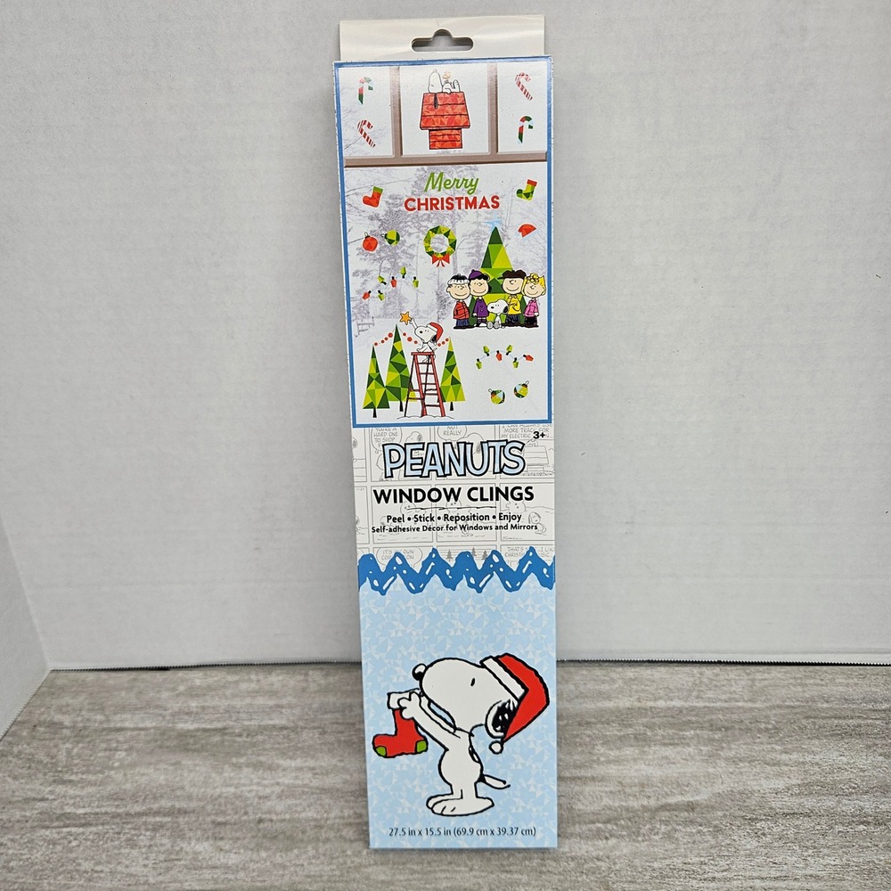 Peanuts‎ Snoopy Christmas Window Clings Merry Holiday Decor Reusable